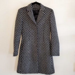 Elie Tahari Black & White Patterned Wool Coat